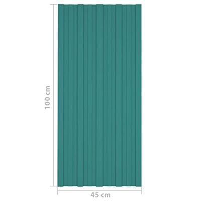 Dakpanelen 12 st 100x45 cm gegalvaniseerd staal groen - thumbnail