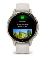GARMIN Venu 3S GPS Smartwatch, 30,4 mm (1,2), zacht goudkleurig staal, ivoren kast en ivoren siliconen band - thumbnail