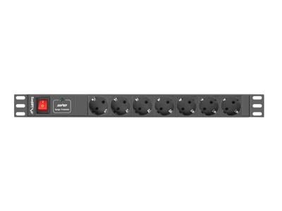 Lanberg PDU-07F-0200-IEC-BK energiedistributie 7 AC-uitgang(en) 1U Zwart
