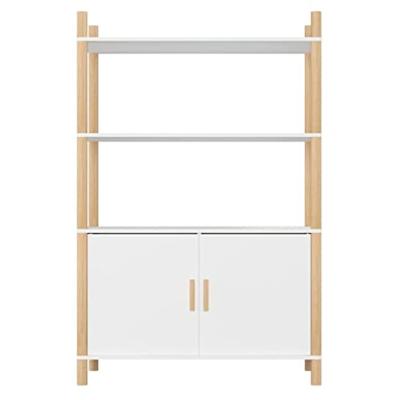 Hoge kast 80x40x121 cm bewerkt hout wit