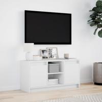 Tv-meubel met LED 100x34x50 cm bewerkt hout wit - thumbnail