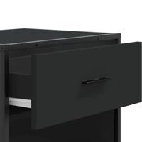 Schoenenrek 48x38x97,5 cm bewerkt hout zwart - thumbnail