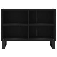 Tv-meubel 69,5x30x50 cm bewerkt hout zwart - thumbnail