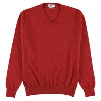 Osborne V Hals Trui Geelong Wol Rood Tailored Fit - thumbnail