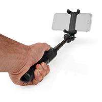 Uitschuifbare Selfiestick | met afneembare draadloze afstandsbediening | Statief | Draagbaar | Zwart - thumbnail