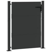 Tuinpoort met slot Zwart 105 x 150 cm Poedergecoat staal - thumbnail