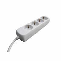 Stekkerdoos TCD 4 stopcontacten +RA 5 meter snoer 3x1.0mm² wit - thumbnail