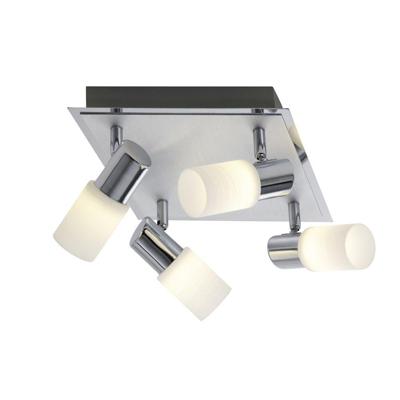 Trio Design plafondspotSeries 8214 Square 4-lichts metaalgrijs met chroom - 821430405
