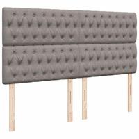 Boxspring met matras stof taupe 200x200 cm - thumbnail