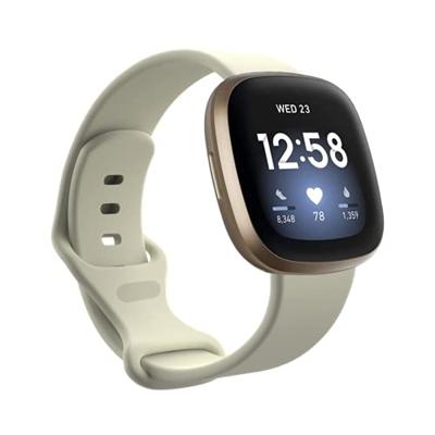 Fitbit Versa 3 & 4 / Sense 1 & 2 Sportbandje - Ecru - Maat: S/M
