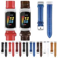 Fitbit Charge 5 & 6 bandje - Echt leer - Bordeaux - thumbnail