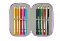 Driedubbele Pennenzak Unicorn Academy Lila 12,5 x 19,5 x 5,5 cm 37 Onderdelen - thumbnail