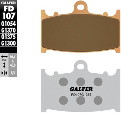 GALFER remblokken "fd107" brake pad fd107 g1375 sintered metal