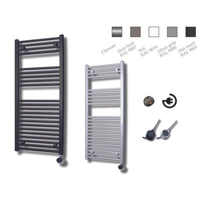 Elektrische Design Radiator Sanicare Plug & Play 111,8x60 cm Inox Look 730 Watt Met Zwarte Thermostaat Links Sanicare Elektrische Design Radiator Sanicare Plug & Play 111,8x60 cm Inox Look 730 Watt Met Zwarte Thermostaat Links Sanicare