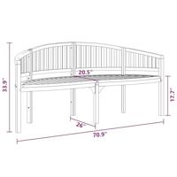Bankje banaanvormig 180 cm massief teakhout - thumbnail