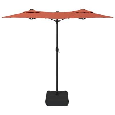 VidaXL Parasol dubbel dak met led's 316x145 cm terracottakleurig