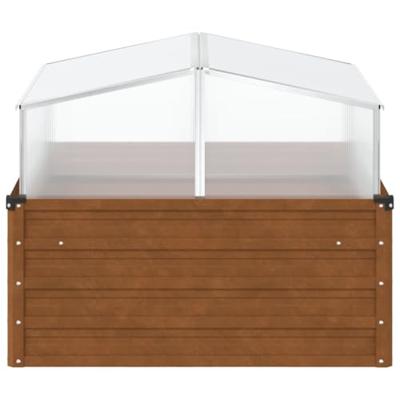 Plantenbak met kasvormig weervast staal Plantenbak met kasvormig weervast staal