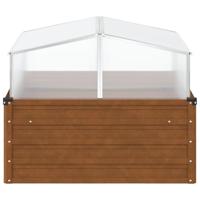 Plantenbak met kasvormig weervast staal - thumbnail