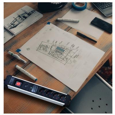 4-voudige Stekkerdoos met Schakelaar Silver Electronics 49644 3680W Zwart