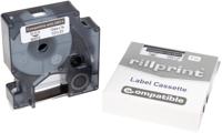 Rillprint compatible D1 tape voor Dymo 45013, 12 mm, zwart op wit - thumbnail