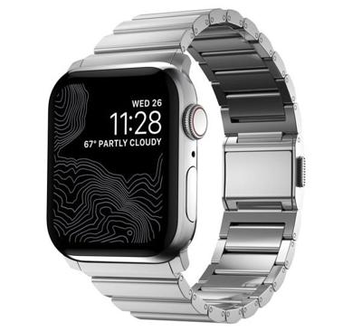 Nomad stainless steel Apple Watch 42mm / 44mm / 45mm / 49mm zilver