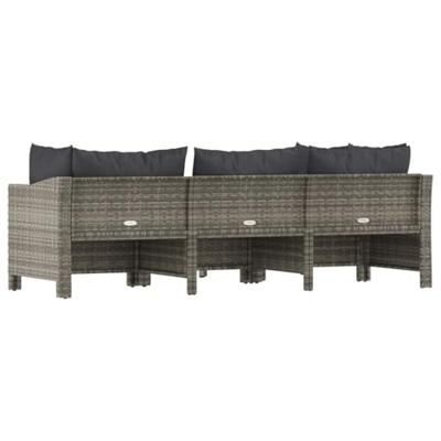 4-delige Loungeset met kussens poly rattan grijs 4-delige Loungeset met kussens poly rattan grijs