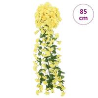 VidaXL Kerstslingers met bloemen 3 st 85 cm geel - thumbnail