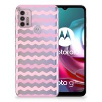 Motorola Moto G30 | G10 TPU bumper Waves Roze - thumbnail