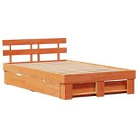 Bedframe met lade Wasbruin 120 x 190 cm Massief grenenhout - thumbnail