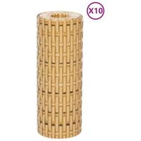 VidaXL Balkonschermen 10 st 255x19 cm poly rattan lichtbruin - thumbnail