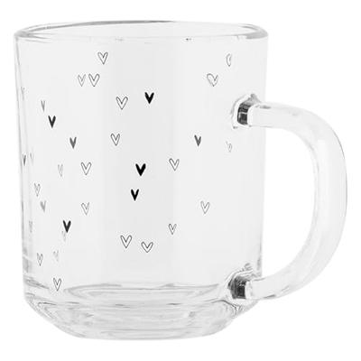 Clayre & Eef Theeglas hartjes 200ml