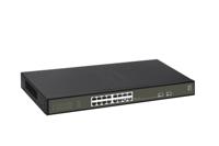 LevelOne ges-2118p hilbert 18-port gigabit poe smart lite managed l2 switch, 16x poe, 230w, 2x sfp - thumbnail