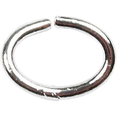 Creativ Company Ring, ovaal, dikte 1 mm, verzilverd, 40 stuk/ 1 doos