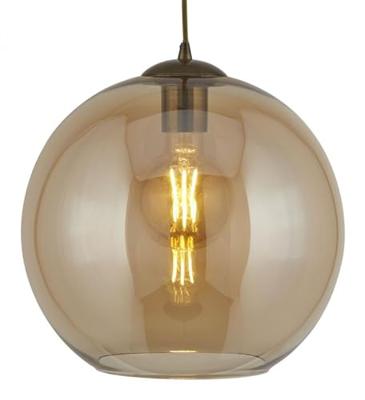 Searchlight Glazen hanglampBalls Ø 25cm messing met amber glas - 1621AM