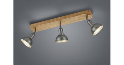 Trio Houten plafondlampDelhi 3-lichts spots antiek zilver - 803400367