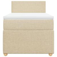 Boxspring met matras stof crèmekleurig 80x200 cm - thumbnail