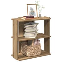 Boekenkast 3-laags 60x30x60 cm bewerkt hout artisanaal eiken - thumbnail