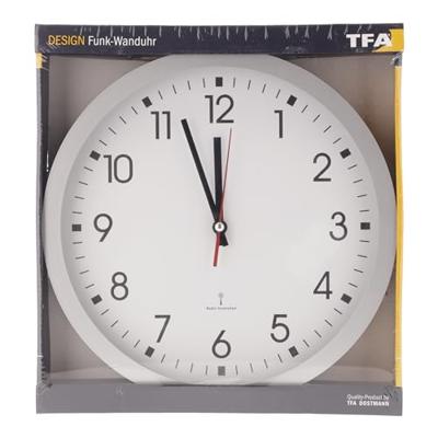 TFA Dostmann 60.3522.02 Wandklok Zendergestuurd 30 cm x 4.3 cm Zilver