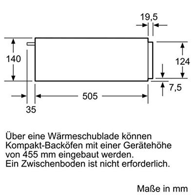 Siemens BI510CNR0 inbouw warmhoudlade met traploze temperatuurregeling