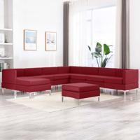 vidaXL 9-delig Bankstel stof wijnrood - thumbnail