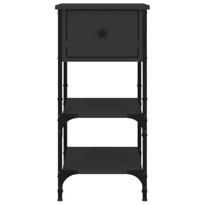 Nachtkastjes 2 st 34x36x70 cm bewerkt hout zwart