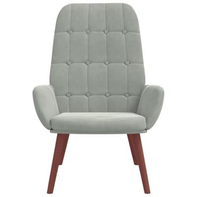 Relaxstoel fluweel lichtgrijs