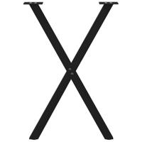Eettafelpoten 2 st X-vormig 57x(72-73) cm staal zwart - thumbnail