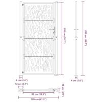 Poort met sporenontwerp 105x205 cm weervast staal - thumbnail