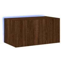 Tv-wandmeubel met LED-verlichting 60x35x31 cm bruin eikenkleur - thumbnail