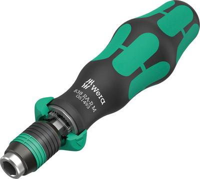 Wera 838 ra-r m bithandhouder met ratelfunctie, 1/4", 1/4" x 123.5 mm - 05051493001