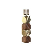 Kaarshouder DKD Home Decor Bruin Gouden Aluminium Kristal Mangohout 10 x 10 x 51,5 cm - thumbnail