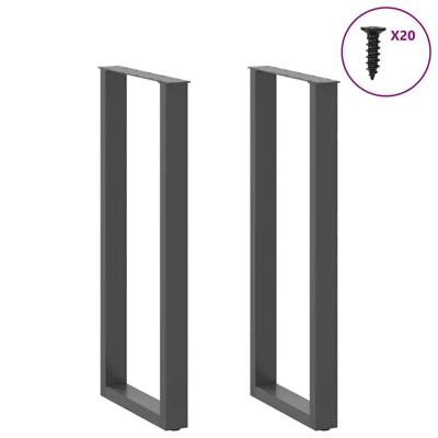 Bartafelpoten 2 st U-vormig 40x(110-111) cm staal antraciet