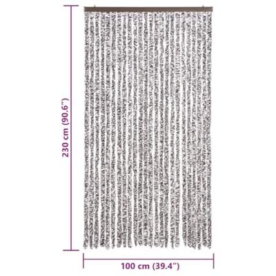 VidaXL Vliegengordijn 100x230 cm chenille bruin en beige
