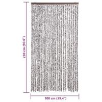 VidaXL Vliegengordijn 100x230 cm chenille bruin en beige - thumbnail